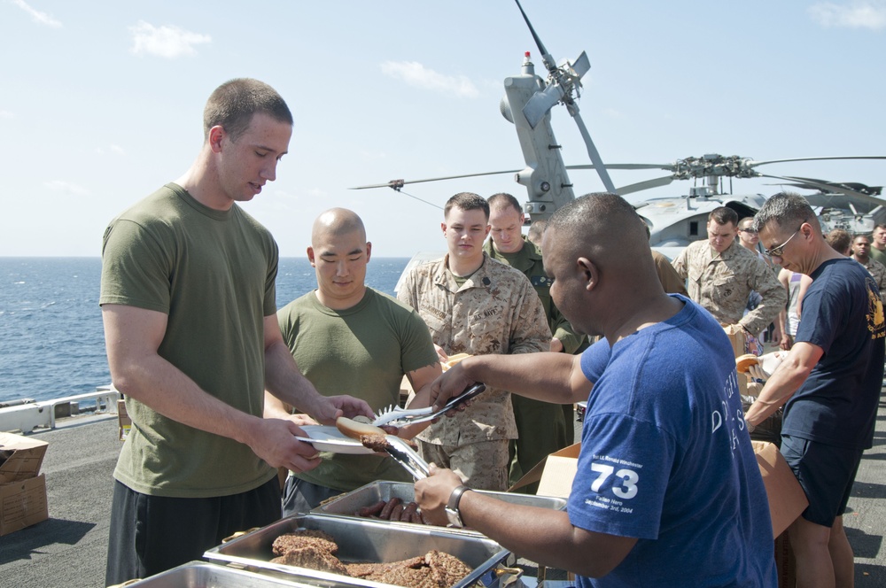 USS Peleliu steel beach picnic
