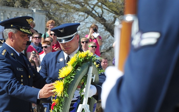 Colombian air force wreath-laying ceremony
