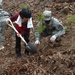 Warrior Brigades plant trees for Arbor Day