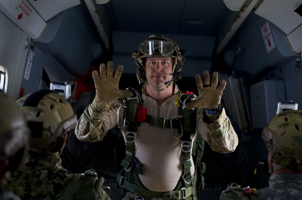 First military personnel free fall from C-145A