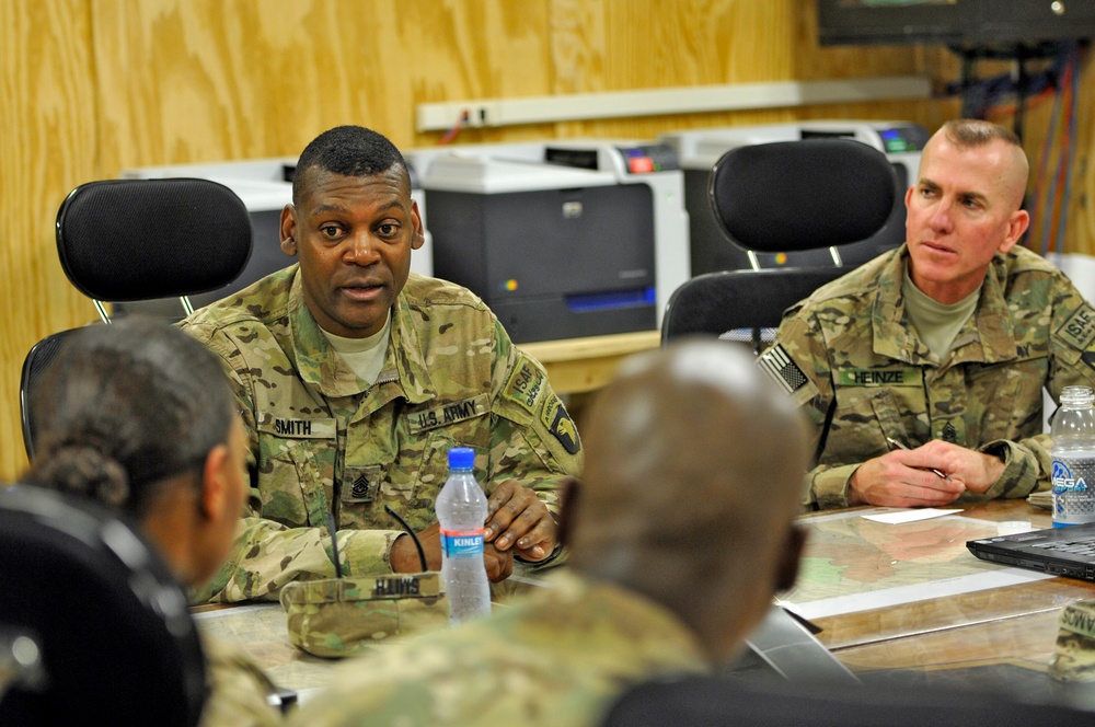 CJTF-101 senior enlisted adviser visits FOB Gamberi