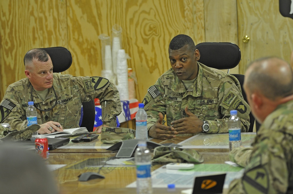 CJTF-101 senior enlisted adviser visits FOB Gamberi