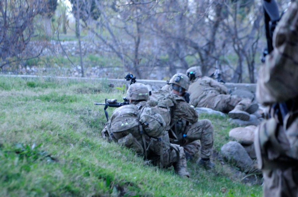 Bulldog attends local shura and leaves village