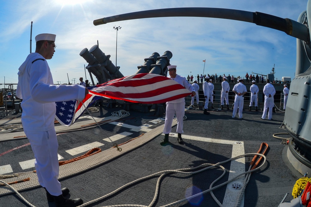 USS Monterey departs Naval Station Norfolk