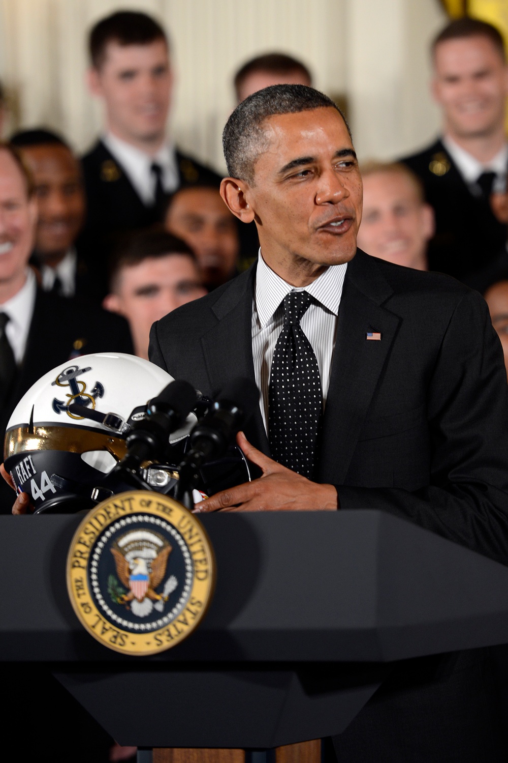 US Naval Academy football team honored at White House