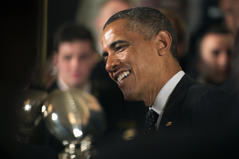 US Naval Academy football team honored at White House