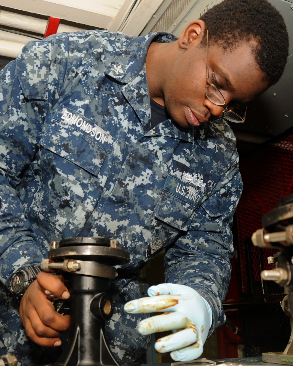 USS Nimitz sailors at work