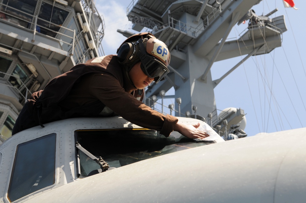 Nimitz flight deck action