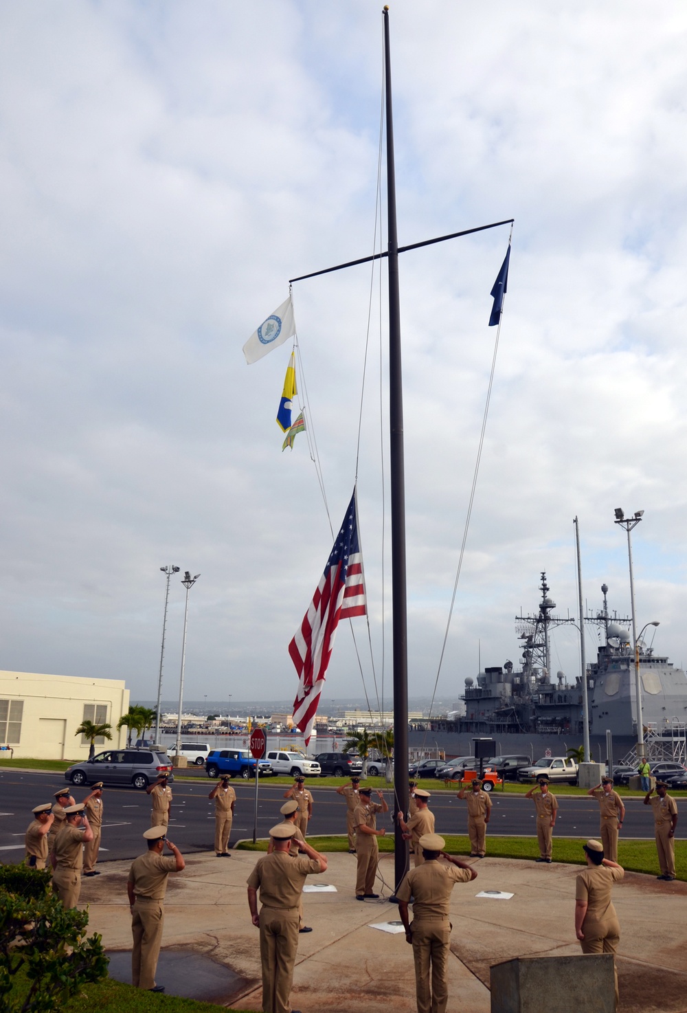 Morning colors at Joint Base Pearl Harbor-Hickam