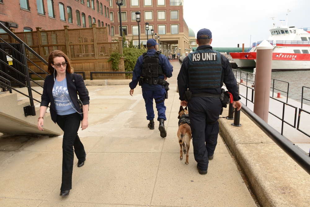 MSST New York K-9 unit inspects Boston ferries