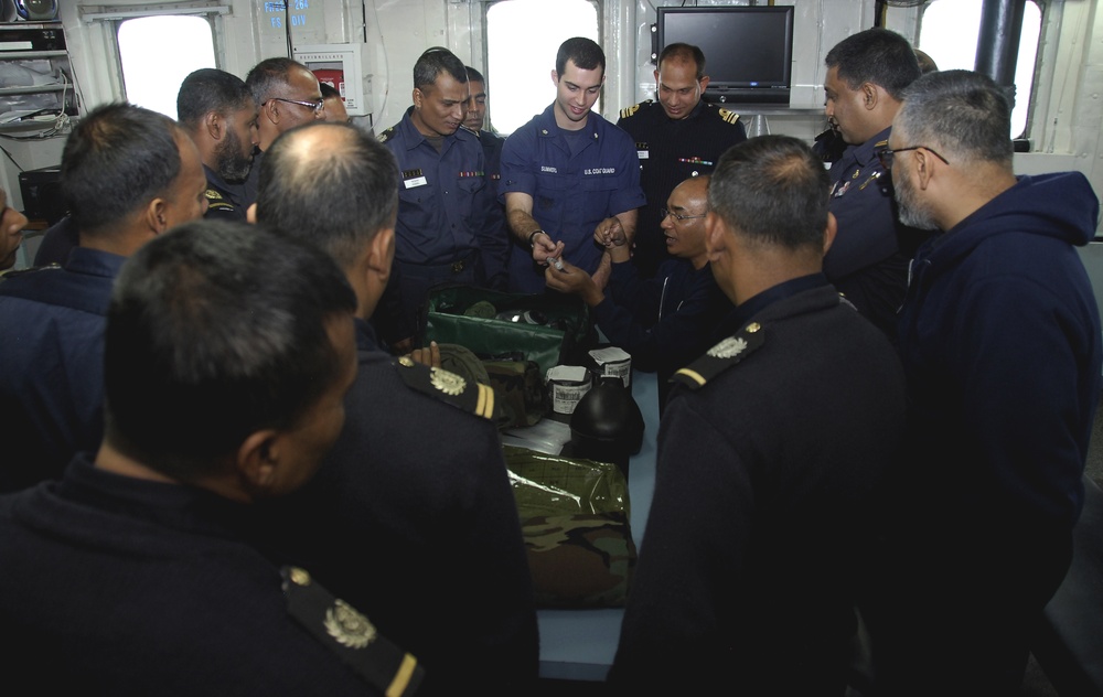The Bangladesh Navy aboard the US Coast Guard Cutter Jarvis