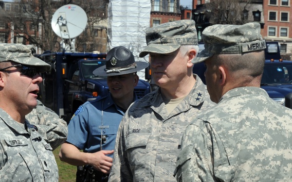 Soldiers deploy to MBTA subway stations following the Boston Marathon bombing