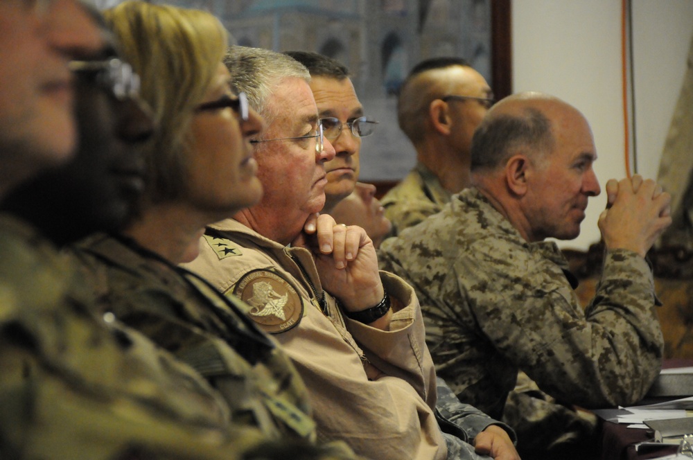 Tri-Service surgeons general visit, deployed healthcare in Afghanistan