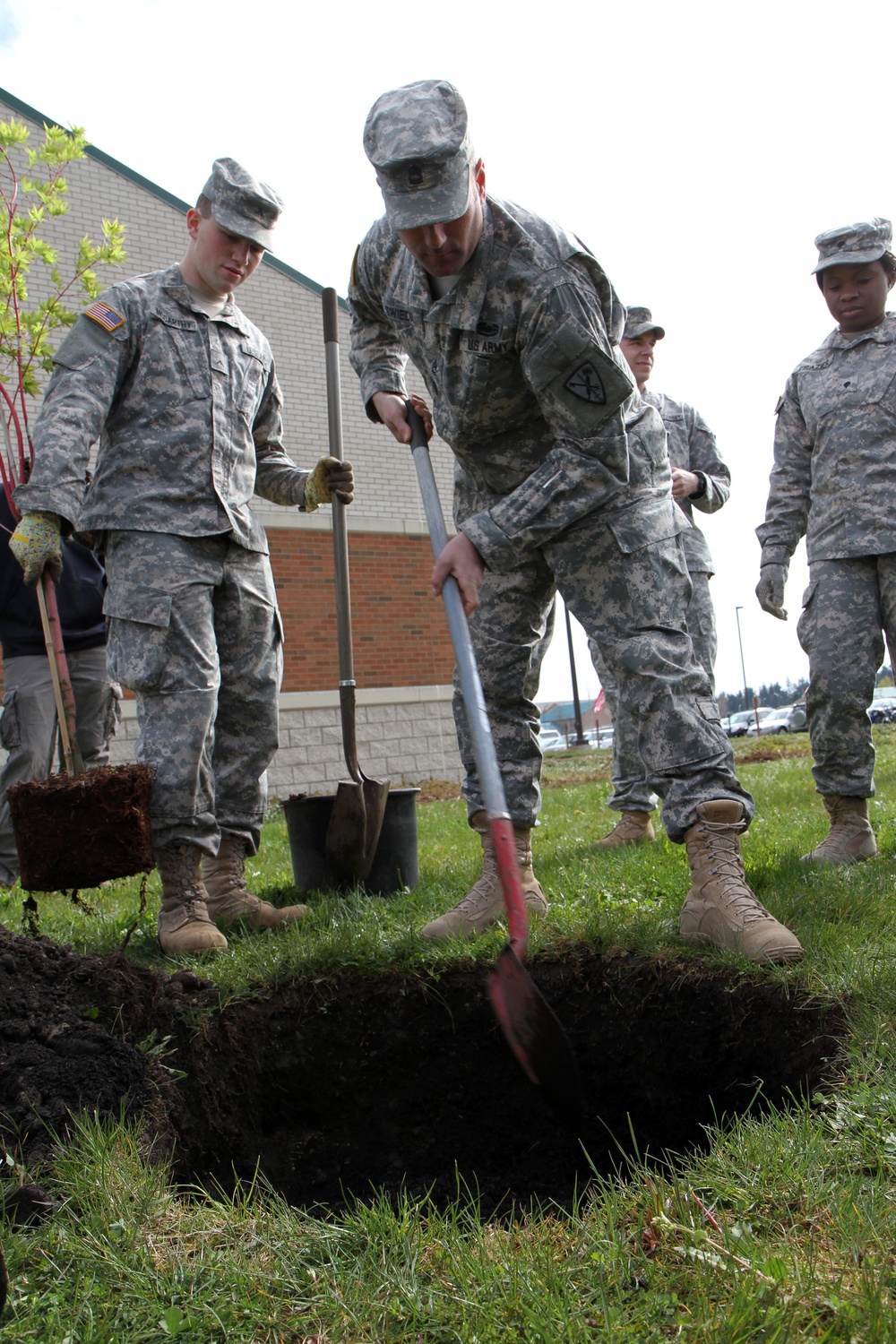 JBLM service members and civilians plant new trees