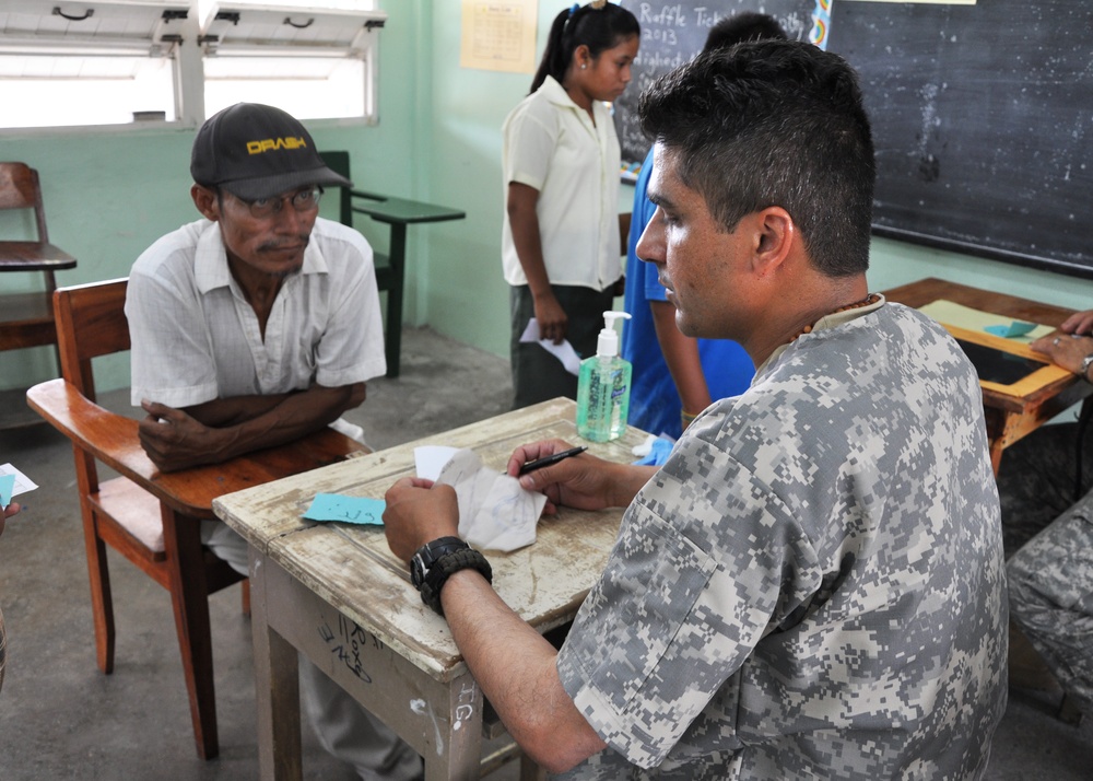 Medical training exercise in Guinea Grass, Belize