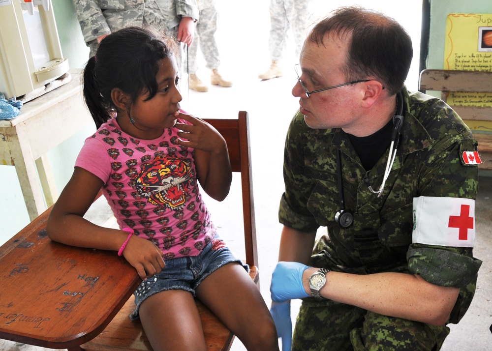 Medical training exercise in Guinea Grass, Belize