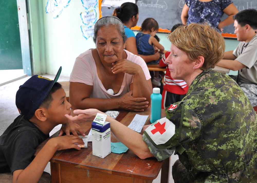 Medical training exercise in Guinea Grass, Belize