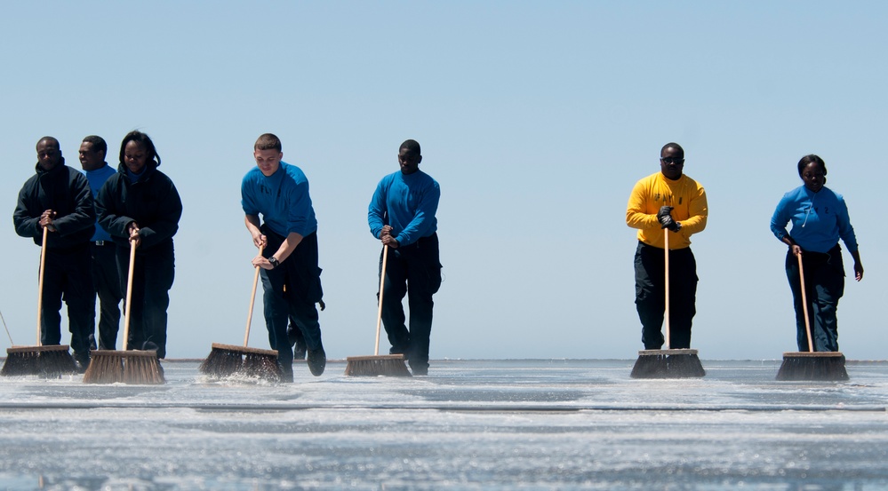 Scrubbing exercise aboard USS Carl Vinson