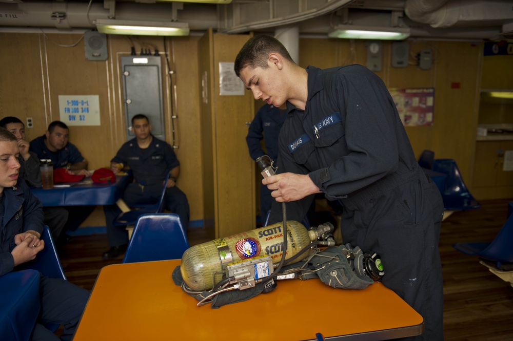 USS Hue City sailors train