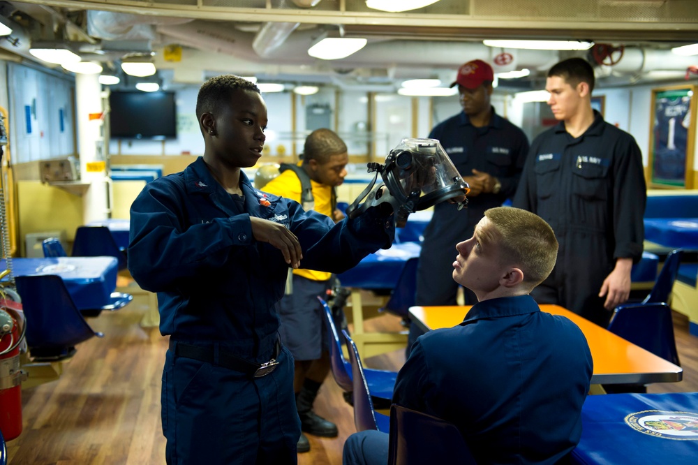 USS Hue City sailors train
