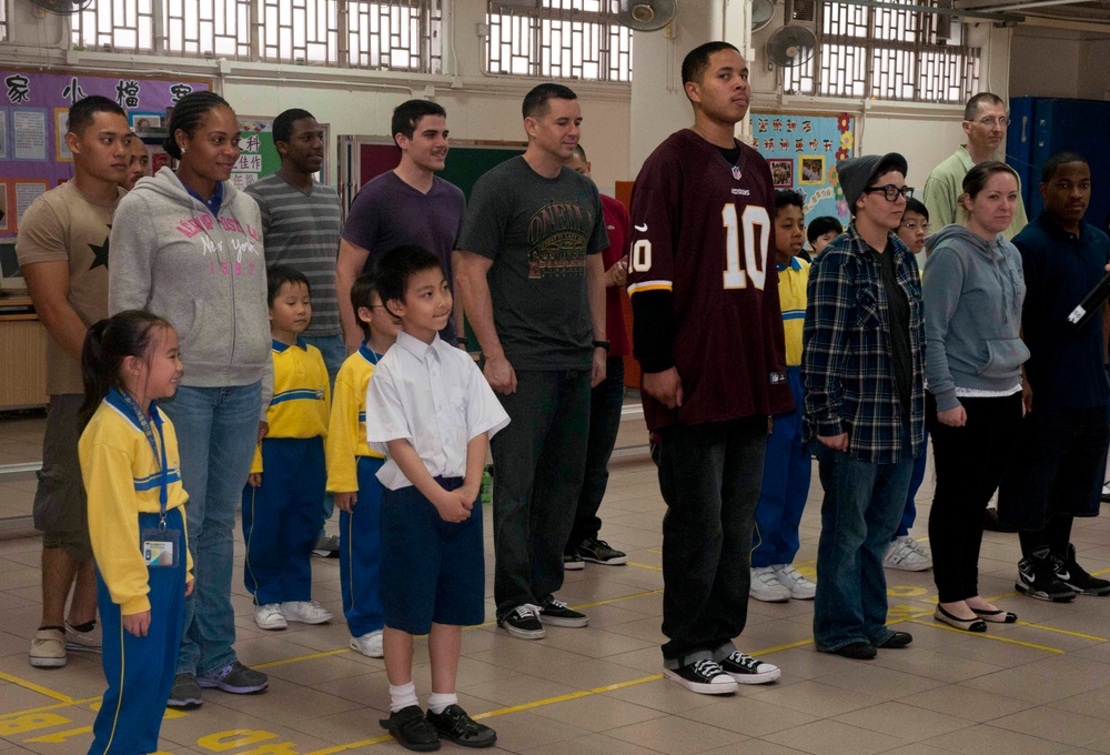 Peleliu Sailors and Marines Volunteer at Hong Kong School