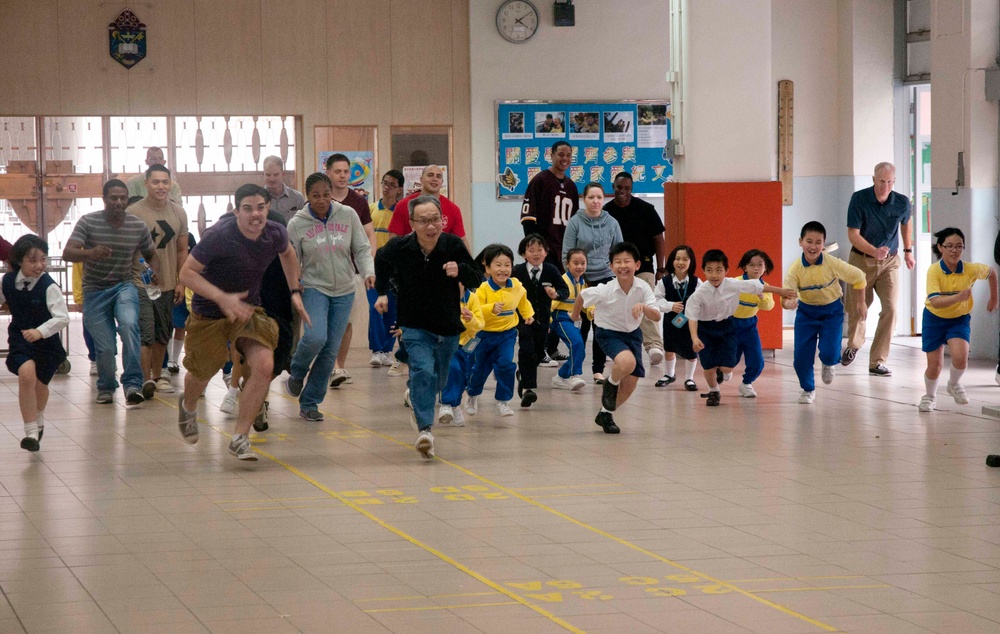 Peleliu Sailors and Marines Volunteer at Hong Kong School