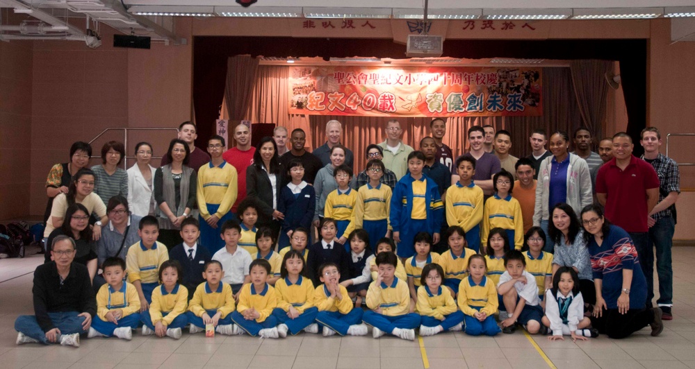 Peleliu Sailors and Marines Volunteer at Hong Kong School