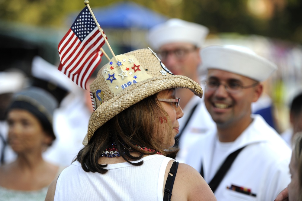 Boston Pops Fireworks Spectacular welcomes military during Boston Navy Week.