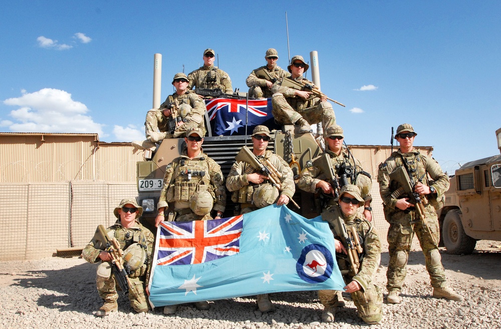 Royal Australian Air Force security forces conduct dismounted patrol