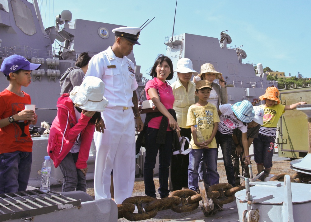 Visitors tour USNS Salvor in Vietnam