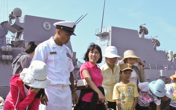 Visitors tour USNS Salvor in Vietnam