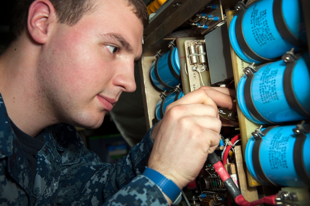 George HW Bush conducts training operations in the Atlantic Ocean