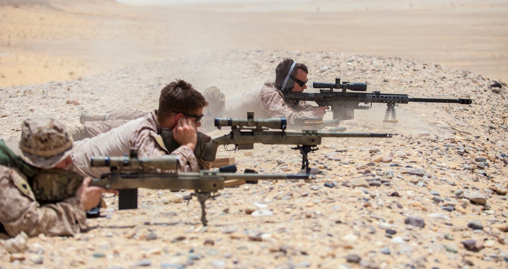 26th MEU Maritime Raid Force Qatar Sniper Live Fire