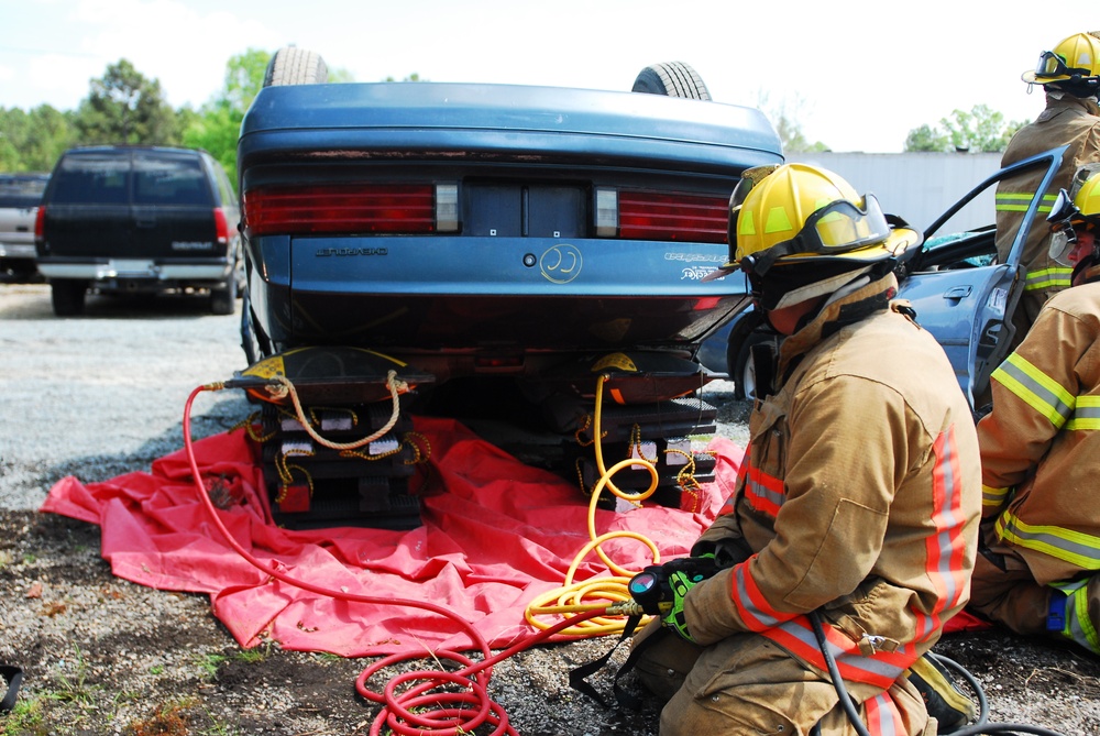 Firefighters 'tear the roof off'