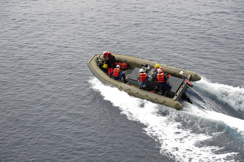 Man overboard drill aboard USS Carl Vinson