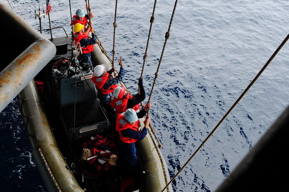 Man overboard drill aboard USS Carl Vinson