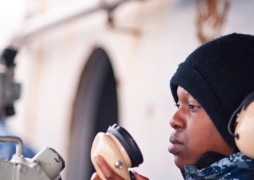 Alidade usage aboard Stennis