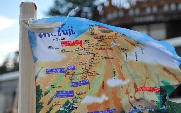 Sailors climb Mount Fuji