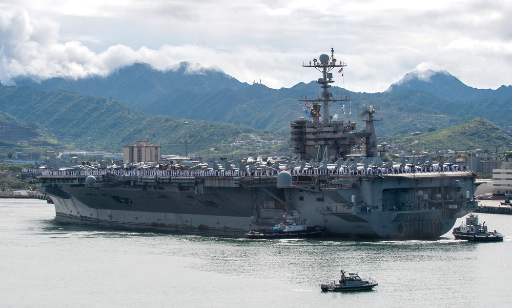 USS John C. Stennis departs port