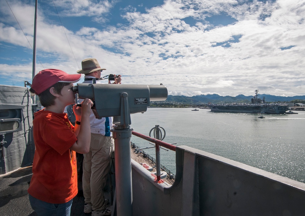 USS John C. Stennis departs port