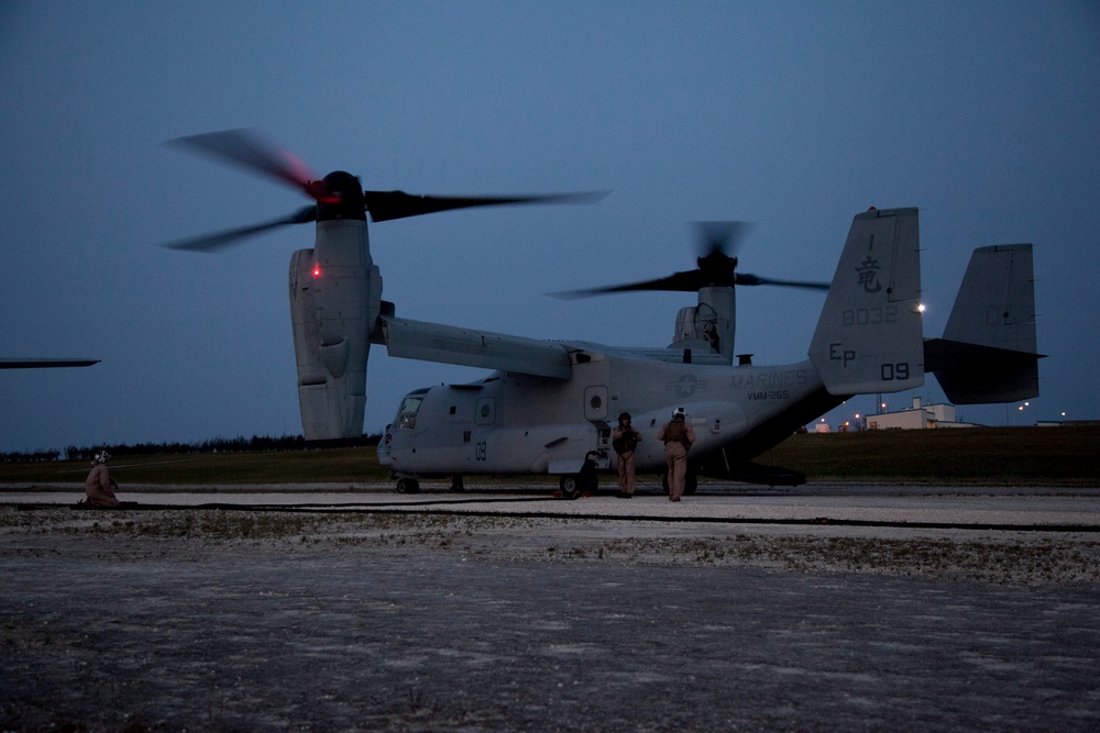 VMGR-152 practices ground refueling skills
