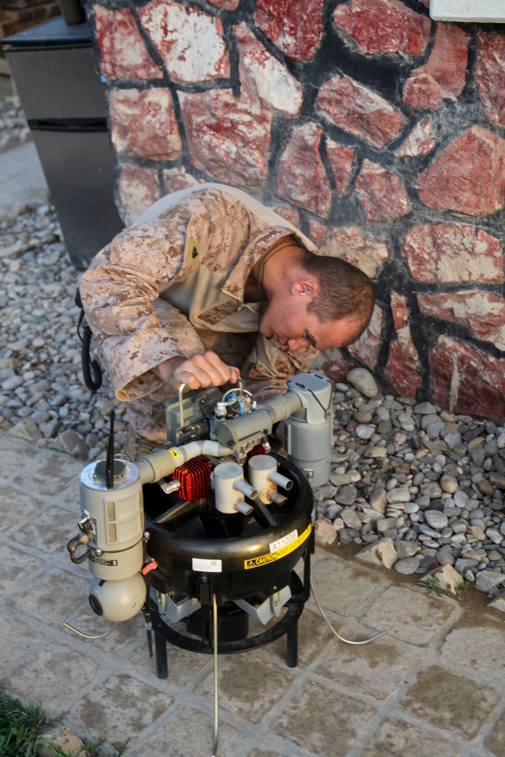 Soldiers and Marines practice with the Honeywell RQ-16 T-Hawk