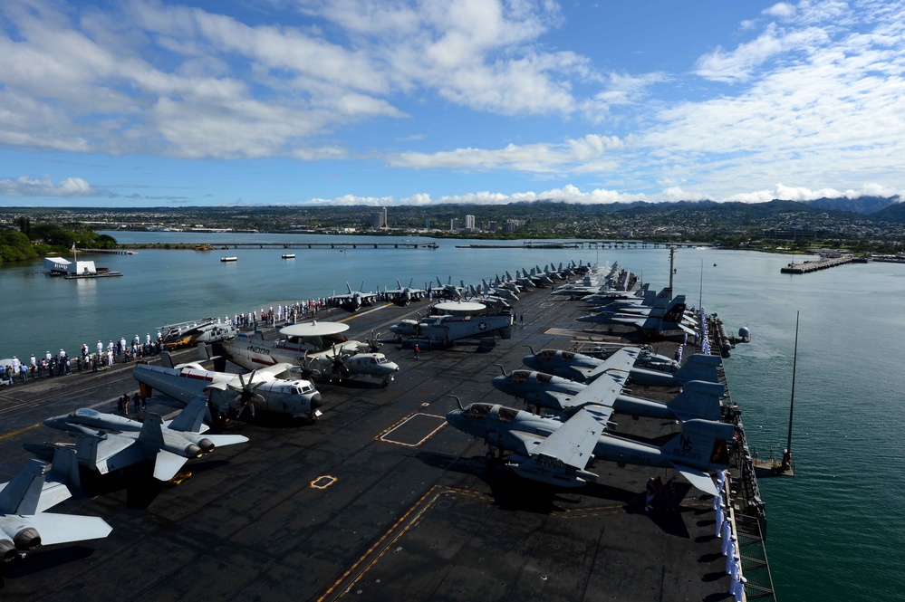 USS John C. Stennis transits out of Pearl Harbor