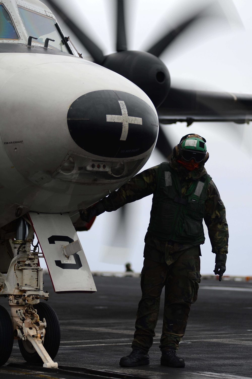 USS John C. Stennis flight deck action