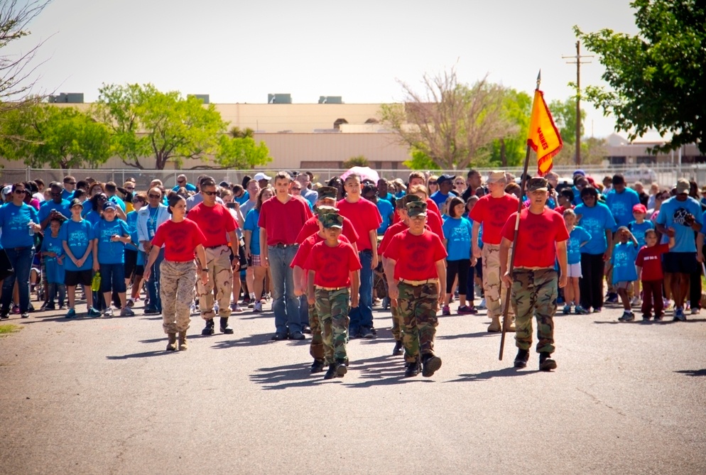 Bliss marches for the military child