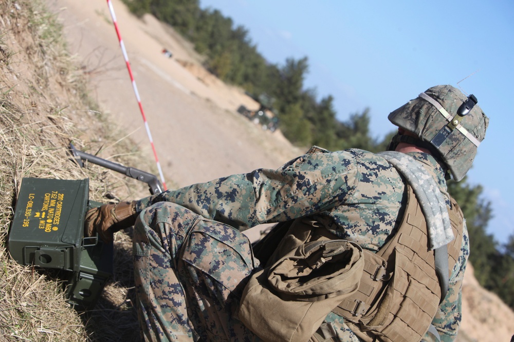 Marines participate in a joint coordinated live fire attack