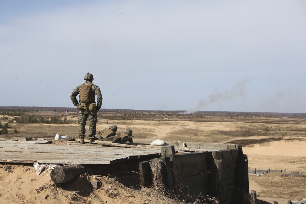 Marines participate in a joint coordinated live fire attack