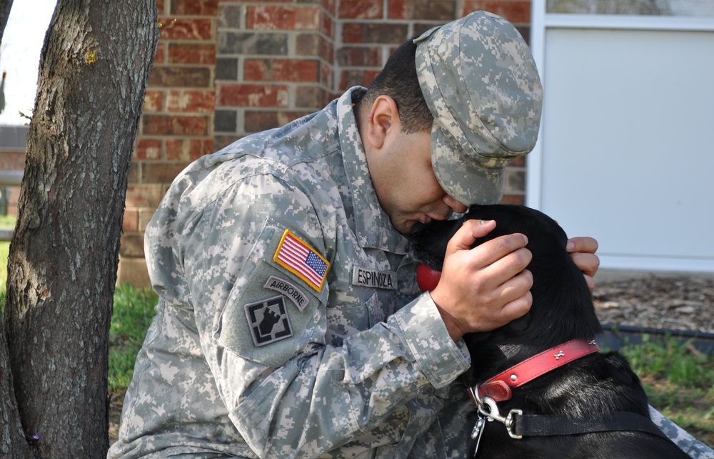 Military working dog handler bonds with best friend