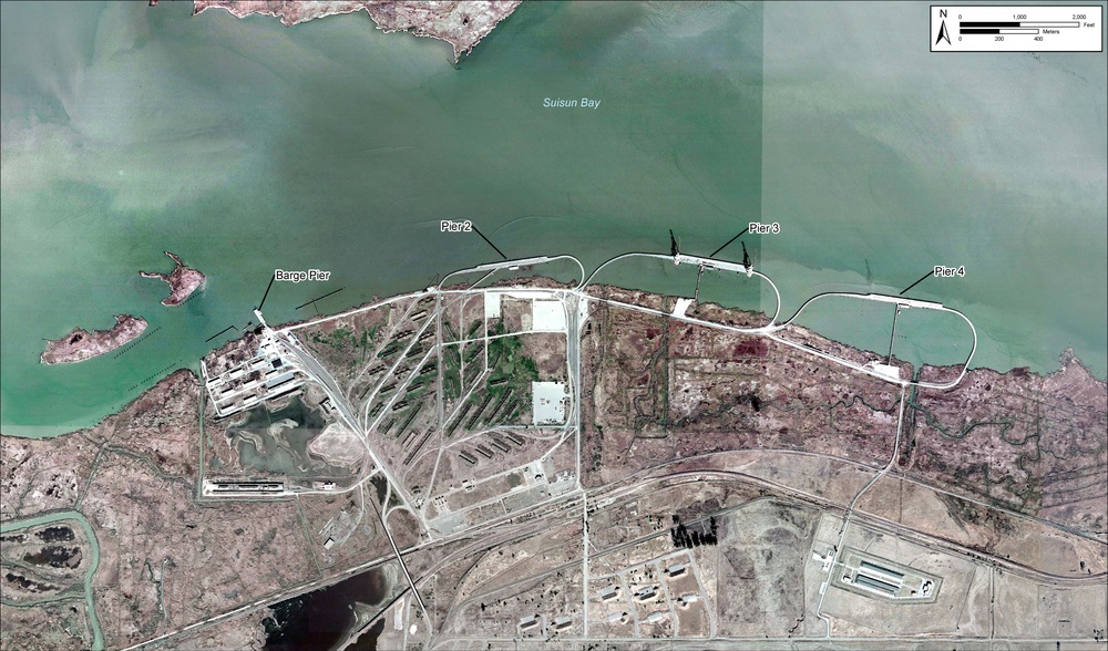 Aerial image of Military Ocean Terminal Concord piers