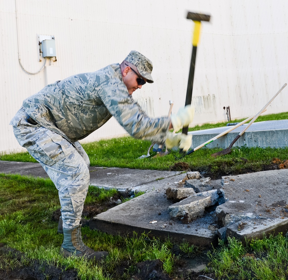 116th Civil Engineering Squadron repair drainage problem